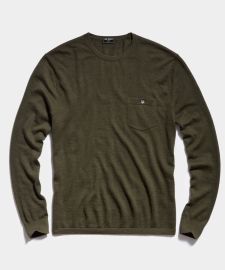 Cashmere Pocket tee in Snyder Olive at Todd Snyder